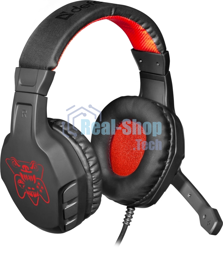 Гарнитура Defender Cujo чёрный/красный, проводная