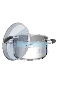 Кастрюля Maunfeld LAURA MCS40S08GR из нержавеющей стали со стеклянной крышкой, 22 см, 4 л.