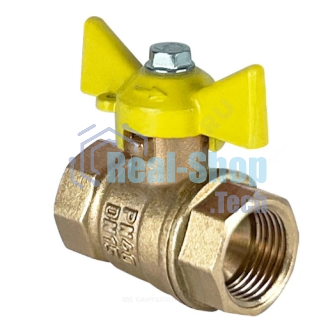 Кран шаровой для газа VALFEX 11Б27фтМ 3/4' ВВ ручка бабочка