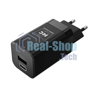 Сетевое зарядное устройство MORE CHOICE NC85a 1USB+1Type-C 3.0A PD 20W+QC3.0 Type-C Type-C, черный
