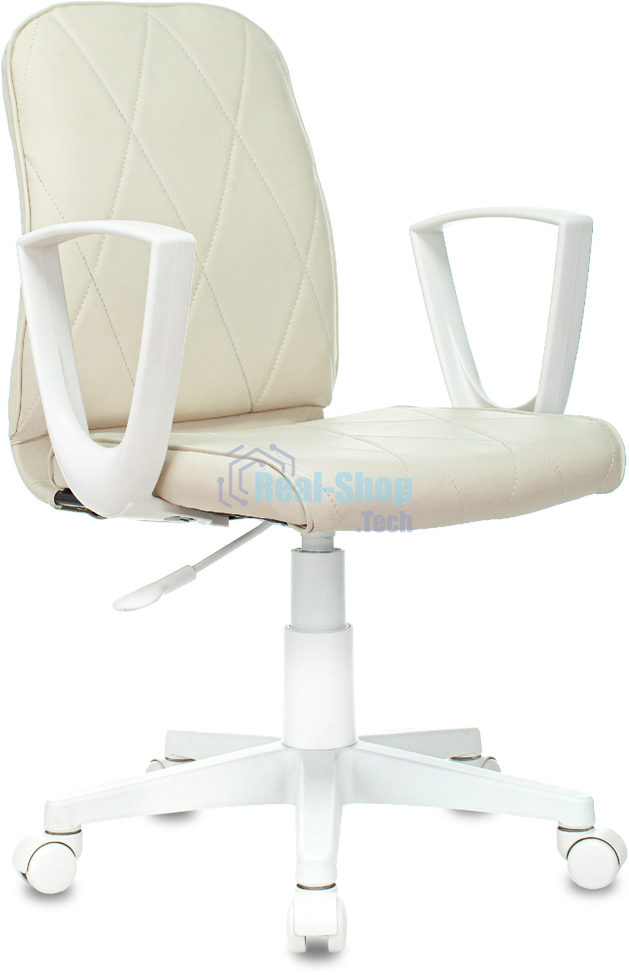 Кресло Бюрократ CH-W327 слоновая кость, экокожа, 120 кг, механизм качания