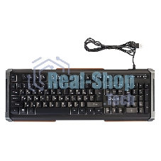 Клавиатура проводная Oklick 717G BLACK DEATH черный/оранжевый USB Multimedia for gamer LED