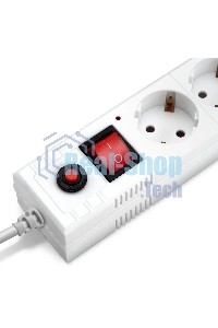 Удлинитель с сетевым фильтром 6х5 м с заземл. 10А IP20 BU-SP5 USB 2A-W CCA белый BURO 992316