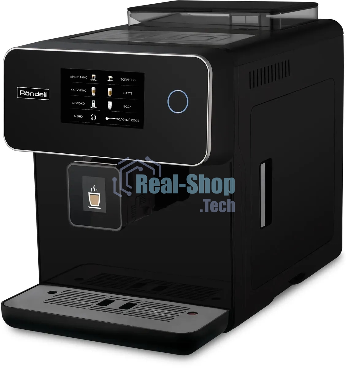 Кофемашина автоматическая Rondell RDE-1114 черный, исп. кофе - молотый/зерновой, 1.6 л, 1500 Вт, 20 бар