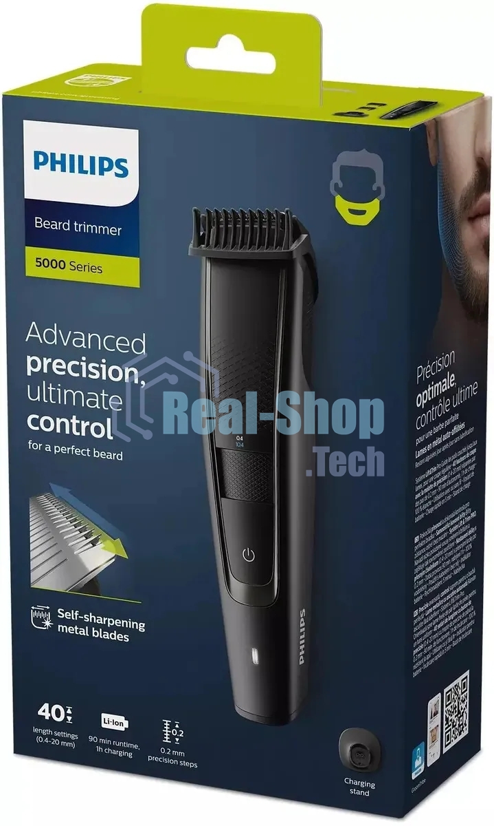 Триммер Philips Series 5000 BT5515/20 черный (насадок в компл:3шт)