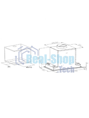 Вытяжка встраиваемая Krona Selina 600 Glass S черный, 52 см, 1300 куб. м/ч, 61 дБ