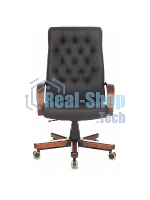 Кресло руководителя Бюрократ T-9928WALNUT/ECO черный, эко.кожа, крестовина металл/дерево