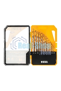 Набор сверл по металлу Denzel 1,5-6,5мм, Р6М5-TiN, Golden Tip, 13 шт 723002