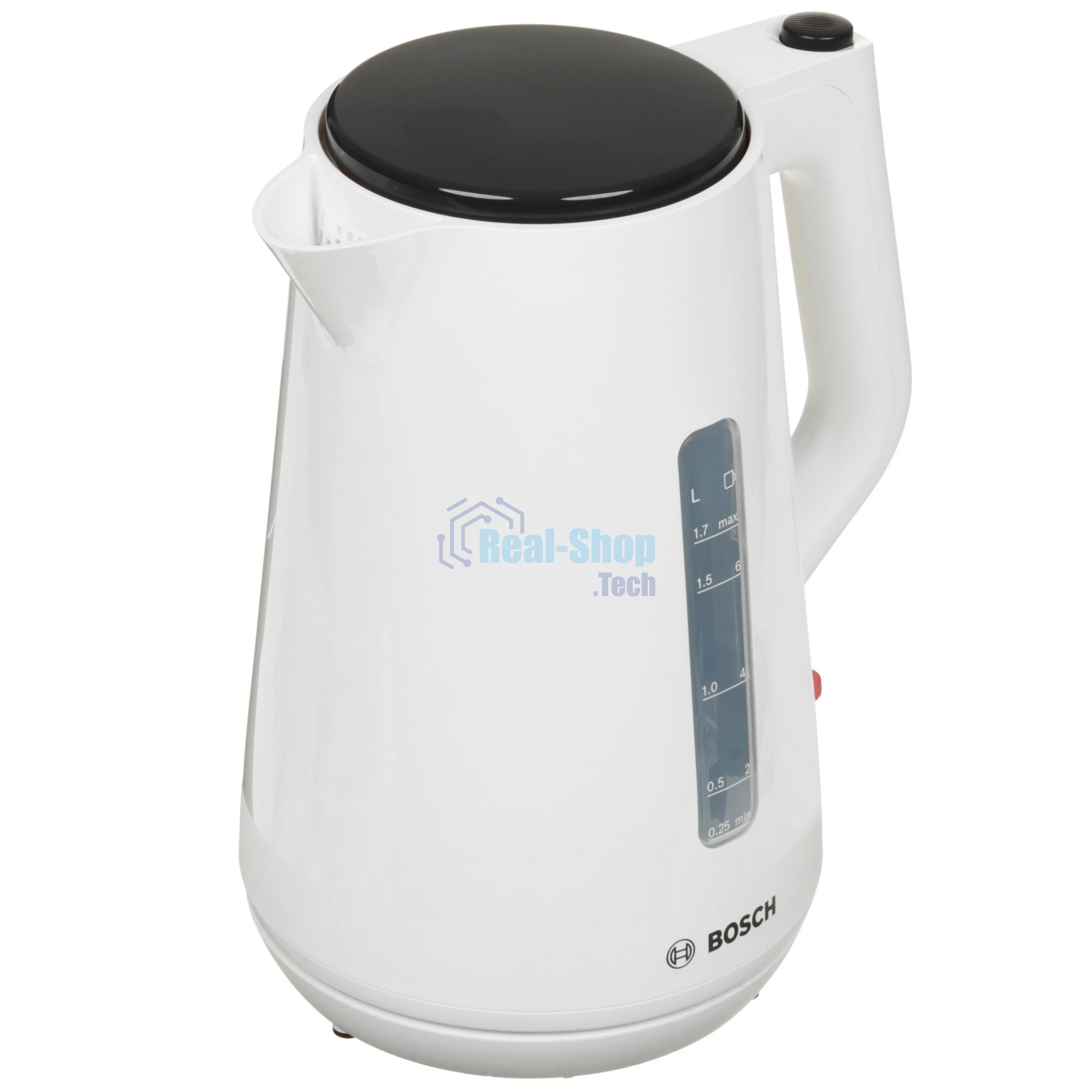 Электрочайник Bosch TWK1M121 белый, 1.7 л, 2400 Вт, скрытый нагревательный элемент