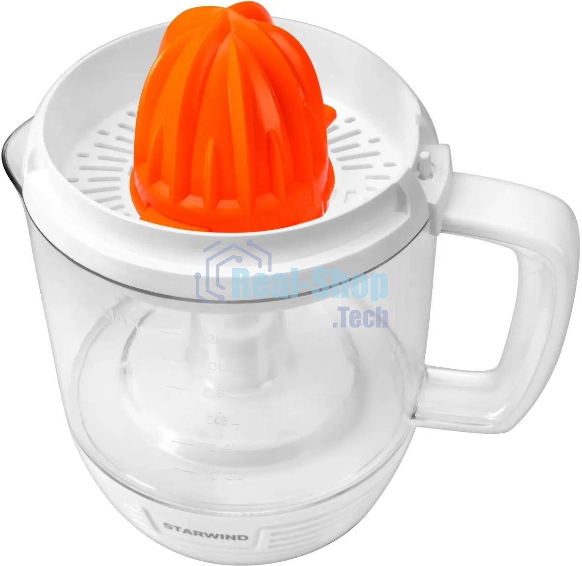 Соковыжималка цитрусовая Starwind SJ 1241 30Вт рез.сок.:1200мл. белый/прозрачный