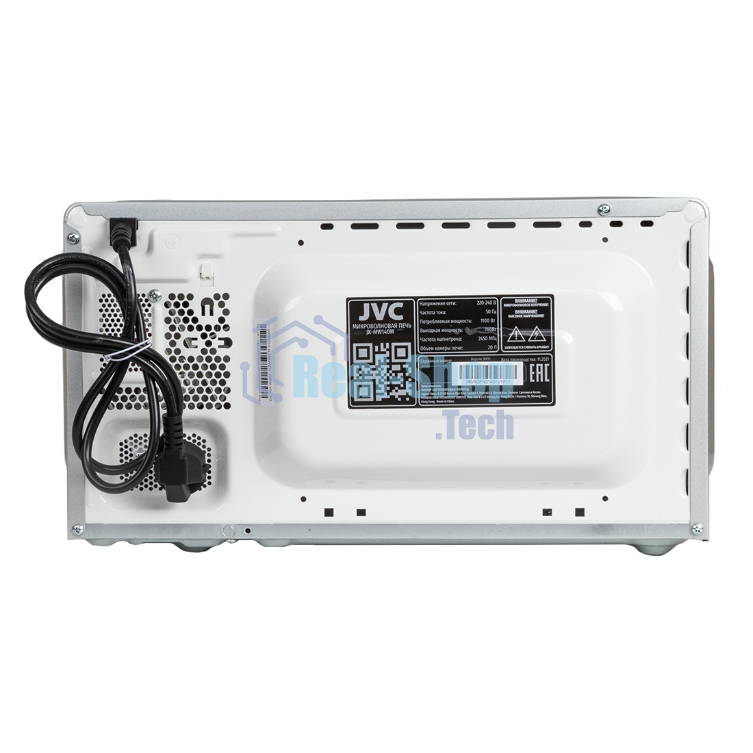 Микроволновая печь JVC JK-MW140M серебристый, 20 л, 700 Вт, переключатели - поворотный механизм