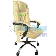 Кресло Cactus CS-CHR-OC04M-WT слоновая кость, экокожа, подголовник