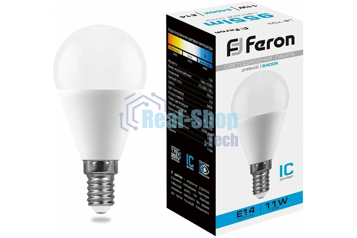 Лампа светодиодная Feron LB-750 11W 230V E14 6400K