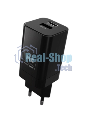 Сетевое зарядное устройство MORE CHOICE NC85a 1USB+1Type-C 3.0A PD 20W+QC3.0 Type-C Type-C, черный