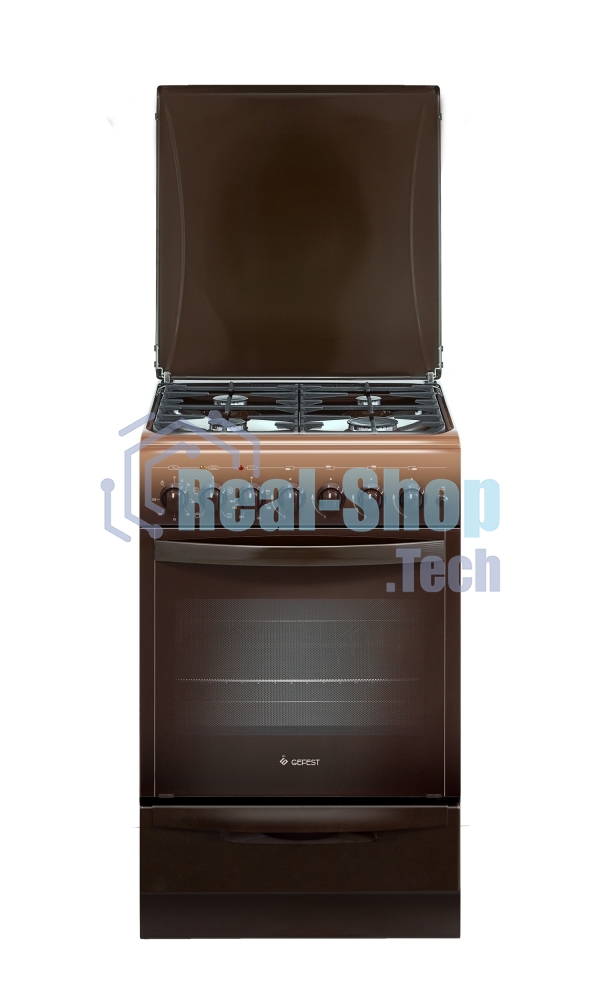 Плита комбинированная Gefest ПГЭ 5101-02 0001 коричневый, конфорок 4 шт, духовка 55 л, 50 см x 85 см x 58.5 см