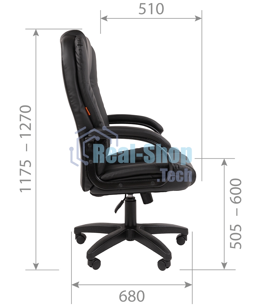 Кресло офисное Chairman 600LT чер.пласт экопремиум черный