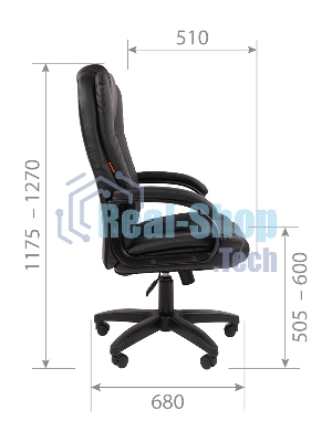 Кресло офисное Chairman 600LT чер.пласт экопремиум черный