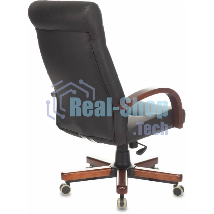 Кресло руководителя Бюрократ T-9928WALNUT/ECO черный, эко.кожа, крестовина металл/дерево