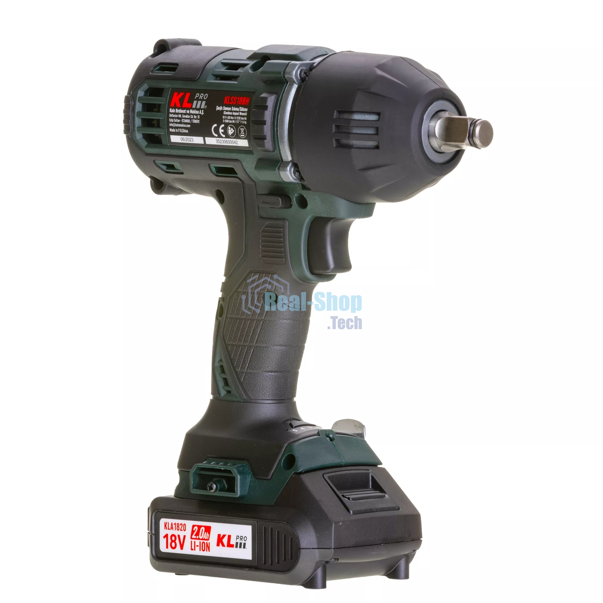 Профессиональный бесщеточный гайковерт аккумуляторный KLPRO KLSS18BH-20 (18В, Li-ion-2шт, 2.0А·ч, 400Нм, 2 скорости, подсветка,З/У,в кейсе)