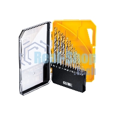 Набор сверл по металлу Denzel 1,5-6,5мм, Р6М5-TiN, Golden Tip, 13 шт 723002