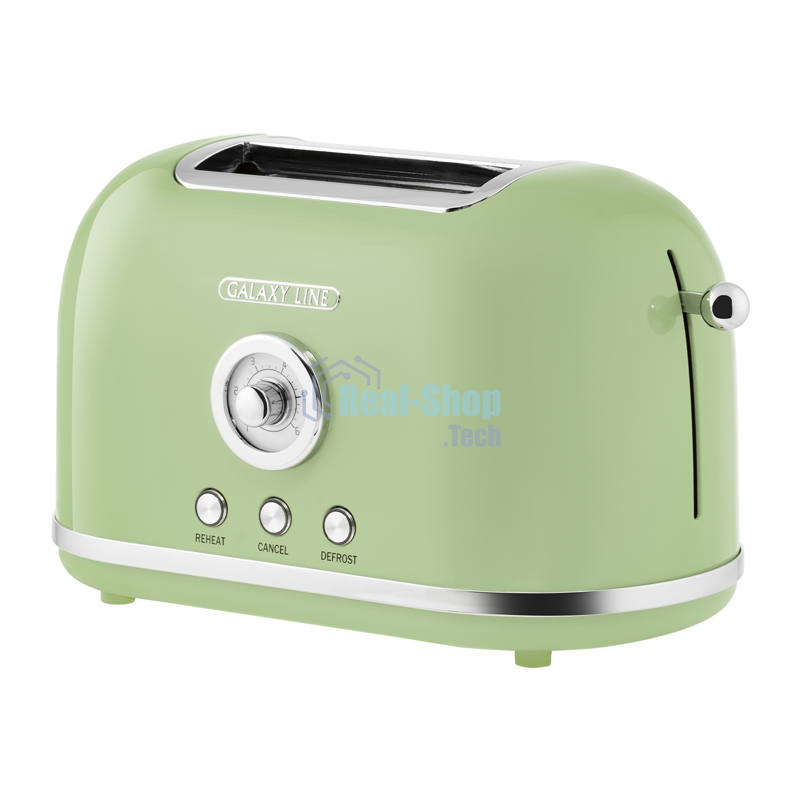 Тостер Galaxy Line GL 2911, райская олива, металл, 900 Вт, 6 степеней поджарки