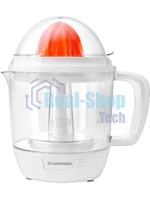 Соковыжималка Starwind SJ 1241 белый/прозрачный, цитрусовая, 30 Вт, 1200 мл, механическое