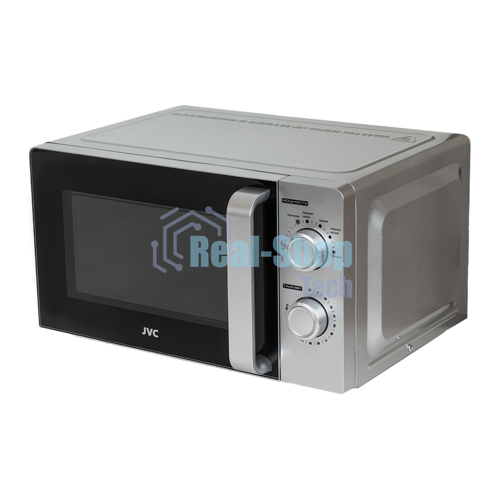 Микроволновая печь JVC JK-MW140M серебристый, 20 л, 700 Вт, переключатели - поворотный механизм