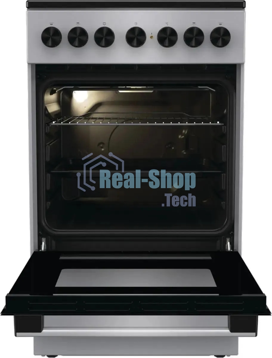 Плита электрическая Gorenje GEC5B20SG серый, конфорок 4 электрических, духовка 68 л, 50 см x 85 см x 59.4 см