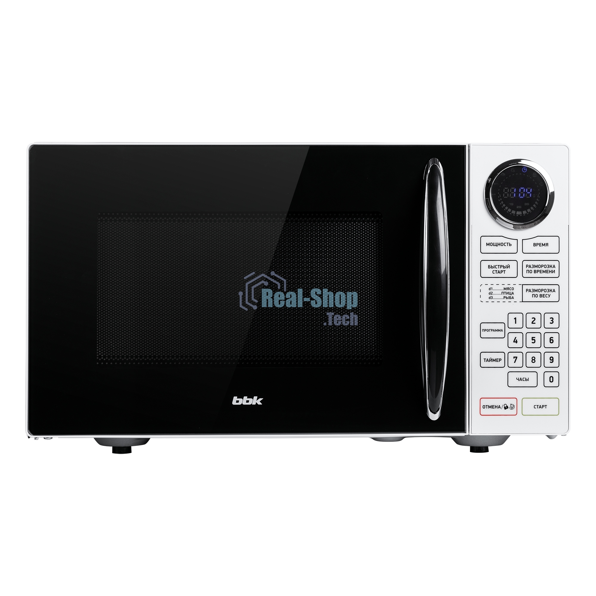 Микроволновая печь BBK 23MWS-916S/BW черный/белый, 23 л, 900 Вт, сенсор