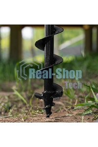 Шнек для грунта Denzel ER-80, диаметр 80 мм, длина 800 мм, соединение 20 мм, съемный нож