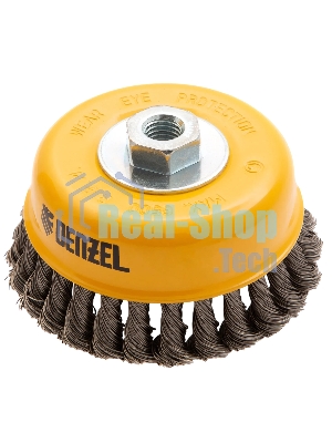 Щетка для УШМ Denzel 125 мм, Чашка, крученая нержавеющая проволока 0,5 мм, М14 746273
