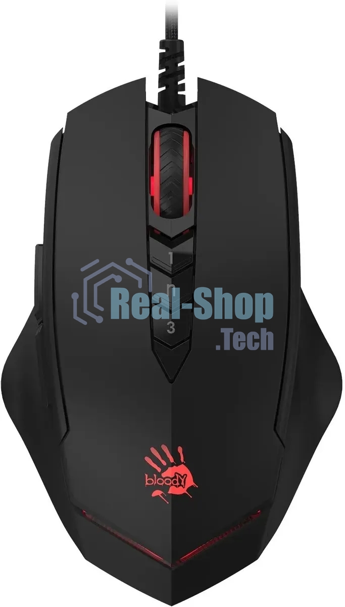 Мышь проводная A4Tech Bloody V8 черный, 3200 dpi, USB, кнопки - 8
