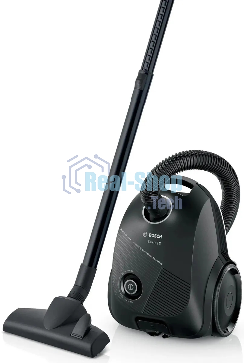 Пылесос Bosch BGBS2BA1P черный, 600 Вт, уборка сухая, пылесборник мешок 3.5 л