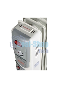 Обогреватель масляный Ресанта ОМ-9НВ (9 секций), белый, 2400 Вт, 25 м2, термостат