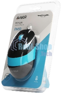 Мышь проводная A4Tech Fstyler FM10 черный/синий, 1600 dpi, USB, кнопки - 4
