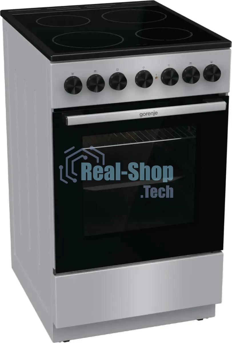 Плита электрическая Gorenje GEC5B20SG серый, конфорок 4 электрических, духовка 68 л, 50 см x 85 см x 59.4 см
