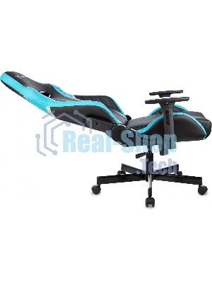 Кресло Knight Thunder 5X черный/голубой, экокожа, 120 кг, механизм качания