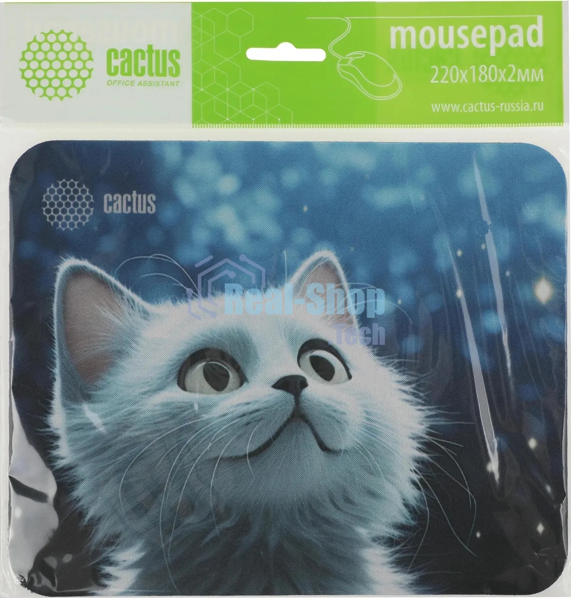 Коврик для мыши Cactus белый Cat 220x180x2мм (CS-MPC-P06XS)