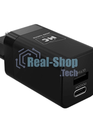 Сетевое зарядное устройство MORE CHOICE NC85a 1USB+1Type-C 3.0A PD 20W+QC3.0 Type-C Type-C, черный