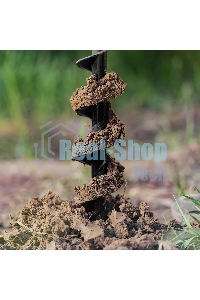 Шнек для грунта Denzel ER-80, диаметр 80 мм, длина 800 мм, соединение 20 мм, съемный нож