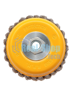 Щетка для УШМ Denzel 125 мм, Чашка, крученая нержавеющая проволока 0,5 мм, М14 746273