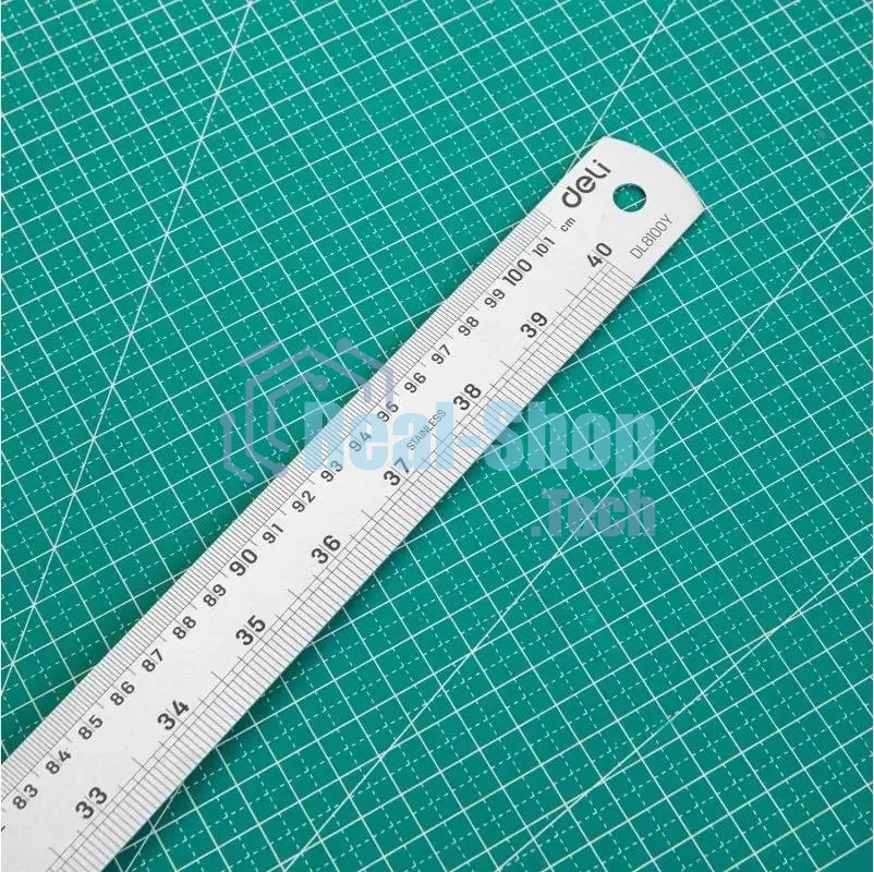 Линейка стальная Deli DL8100Y 1000мм нержавеющая сталь