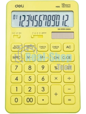 Калькулятор настольный Deli Touch EM01551 желтый 12-разр.