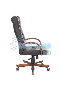 Кресло руководителя Бюрократ T-9928WALNUT/ECO черный, эко.кожа, крестовина металл/дерево