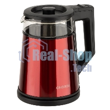 Чайник Energy E-200 (1,2 л), стекло, красный, двойной корпус