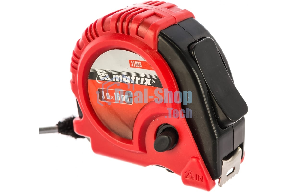 Рулетка Matrix Rubber, 3 м х 16 мм, обрезиненный корпус