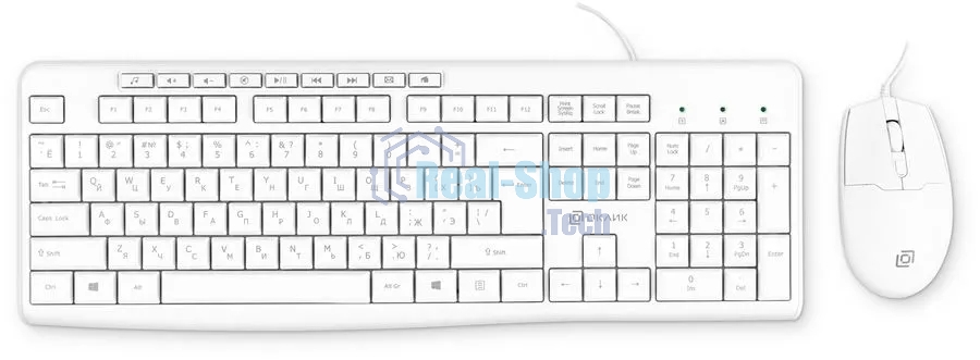 Комплект клавиатура + мышь Оклик S650 клав:белый мышь:белый USB Multimedia (1875257)