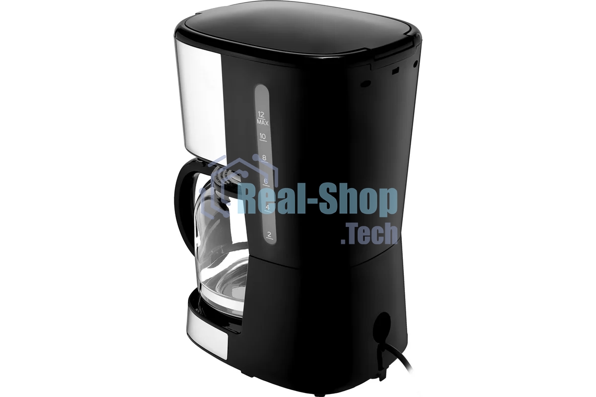 Кофеварка капельная BRAYER BR1122 черный, исп. кофе - молотый, 1.5 л, 900 Вт