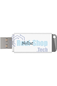 Флешка USB Netac U185 (NT03U185N-004G-20WH), 4Gb, USB 2.0, R/W 25/10, белый/серый