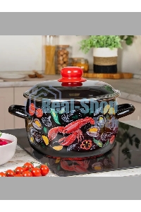 Кастрюля Appetite 1RC161M Лобстер с крышкой эмаль, сфер. 2 л